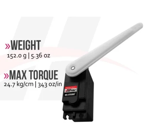 Original Hitec HS-815BB Mega Sail Servo 6V 24.7kg.cm High Torque Dual Bearing RC Sailboat Servo 153G With Long Sail Arm