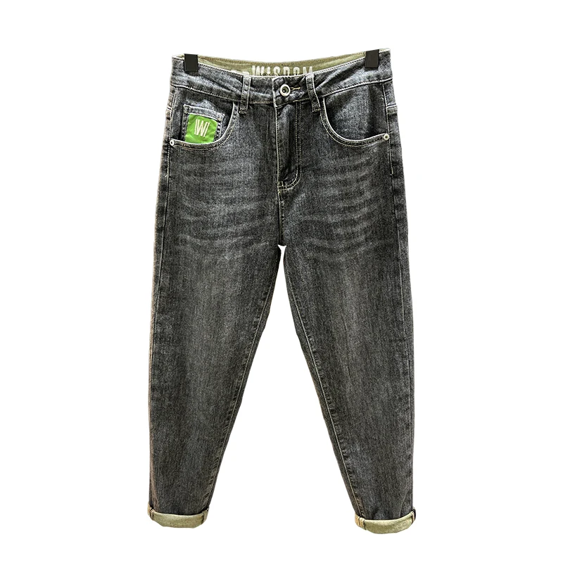 Summer Thin High-End Affordable Luxury Jeans Men's Fashion Elastic Skinny Casual Slightly Loose Slim-Fitting Ankle Trousers