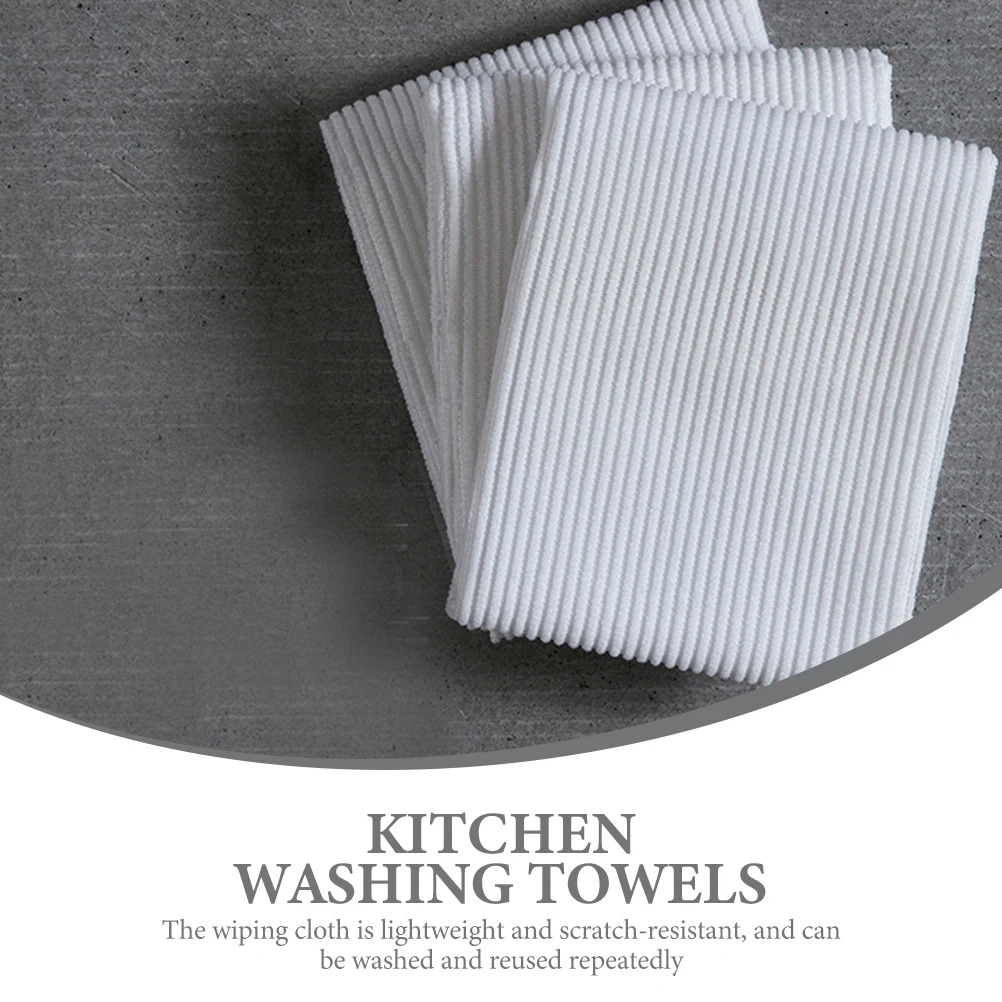 

4Pcs Fiber Dish Towels Water Absorbent Multipurpose Kitchen Towels for Cleaning Reusable White