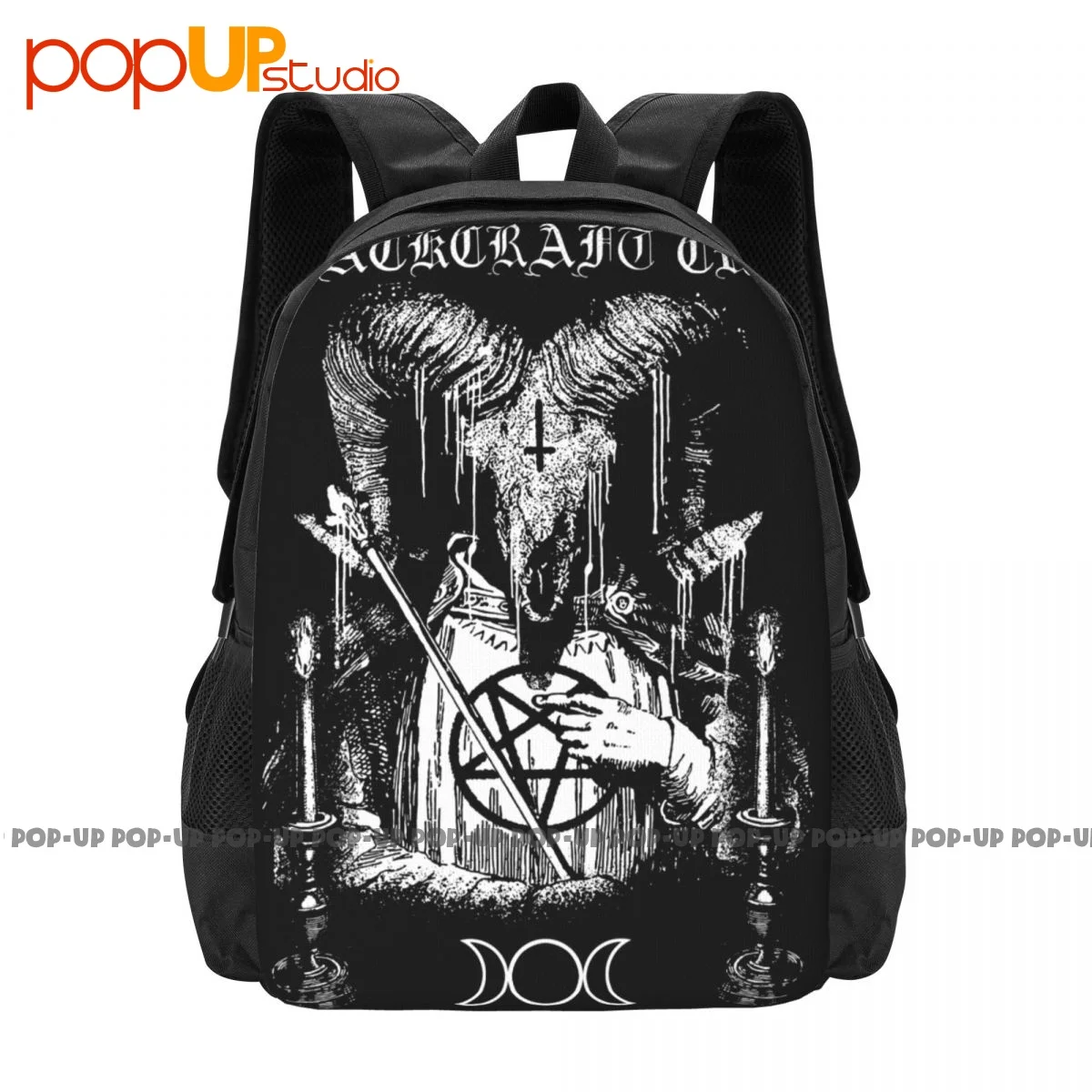 Blackcraft Cult Emperor Goat Baphomet Satanic Gothic Pentagram Backpack Large Capacity Softback Multi-function