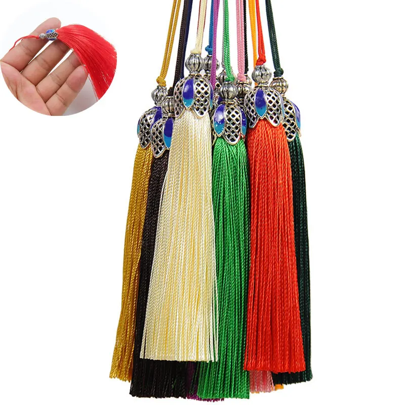 5Pcs Craft Silk Tassels Bookmark Tassels Cloisonne Tassels with Loops for Jewelry Making DIY Crafts Decor Accessories