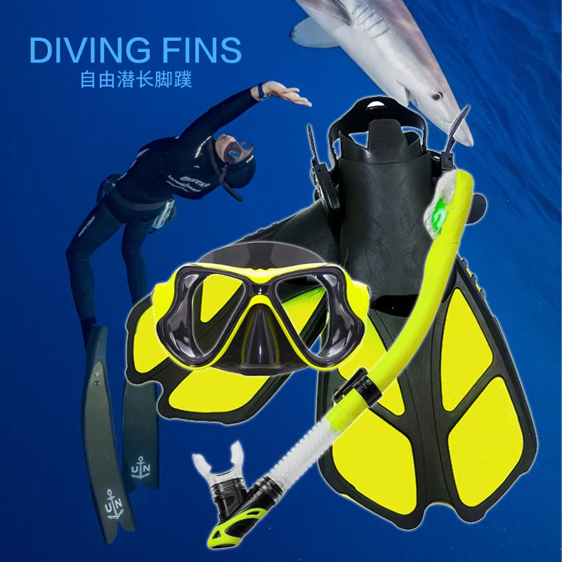 Adult Scuba Diving Swimming Fins Professional Adjustable Shoes Silicone Submersible Snorkeling Foot Monofin Diving Flippers mask