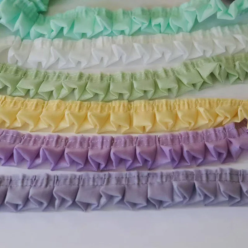 

10 ярдов шириной 3 см, розовый, фиолетовый, белый, черный, с оборками, кружевная отделка, платье, юбка, украшение, кружевные аксессуары, кружевная лента