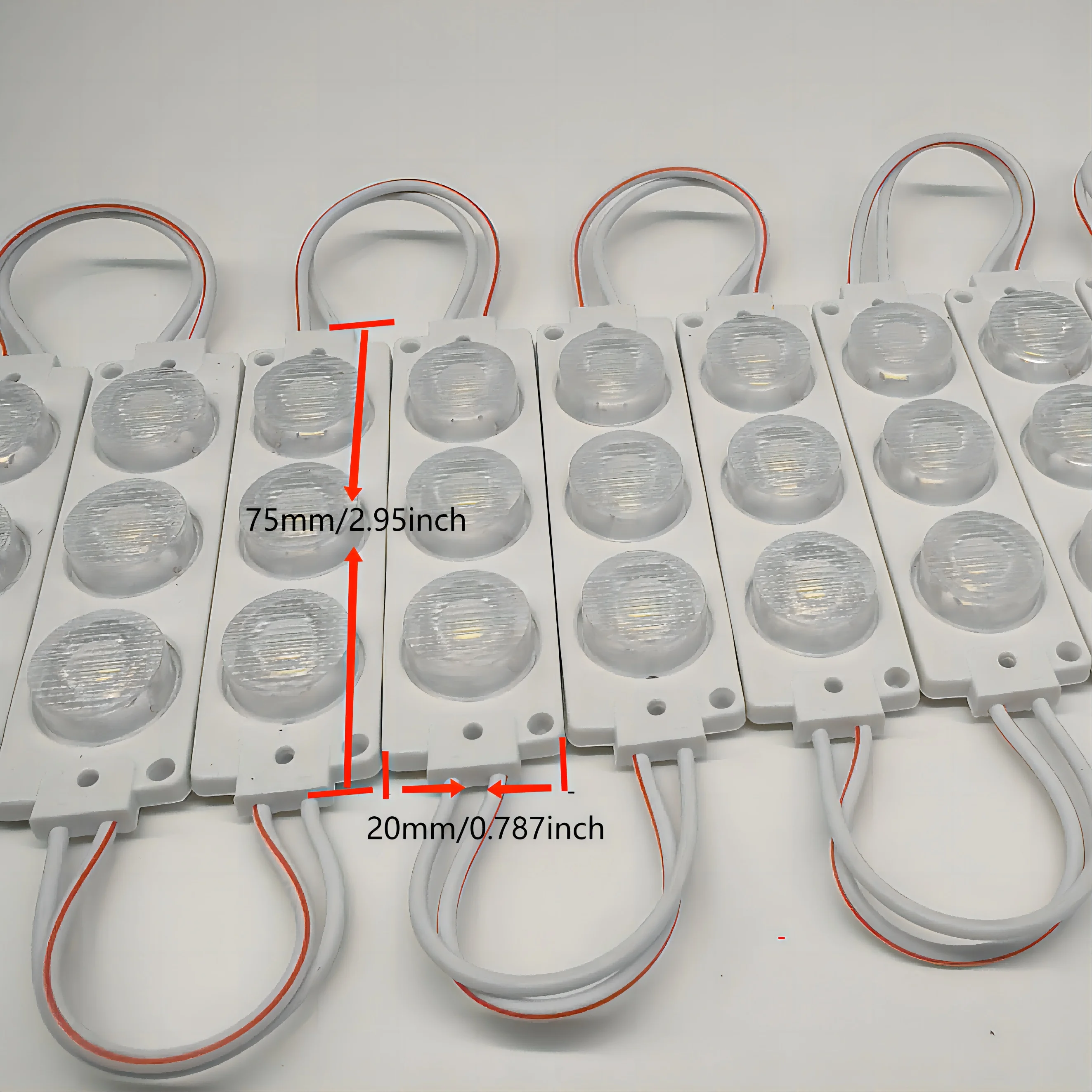 20-Piece Led Module Lights - Street and Area Lighting - Energy-Saving Led Decorative Lights, Suitable for Garden Parties, Hotels, Cafes, Catering, Event Hosting, Comes with Adhesive Tape - Multi-Functional Dc 12V Module Lights, Suitable for Letter Signs, Advertising, and Decoration view 2