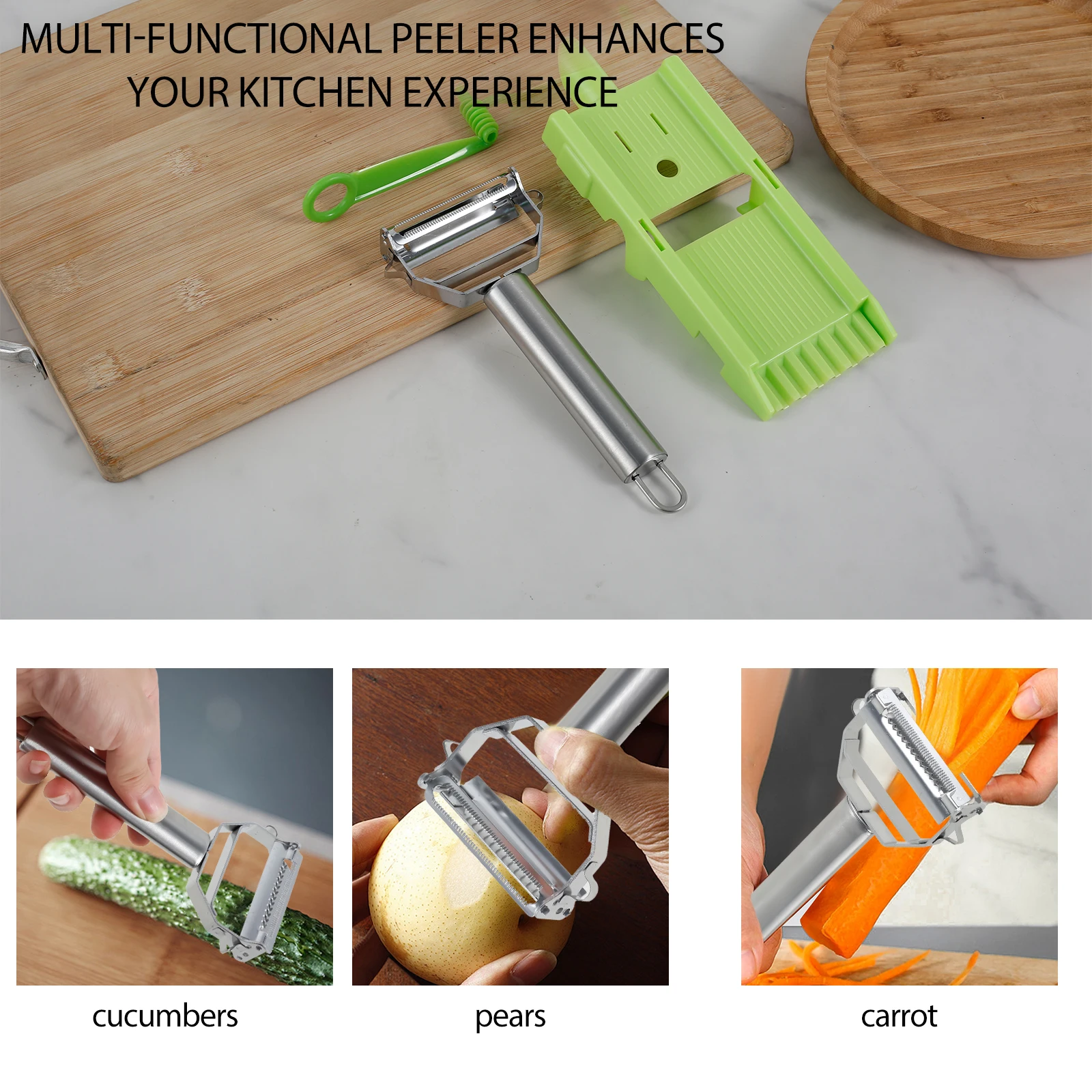 متعددة الوظائف شفرة واحدة مقشرة أدوات تقشير المطبخ للفاكهة البطاطس المحمولة قطاعة الخضراوات صريف لوحة للمطبخ