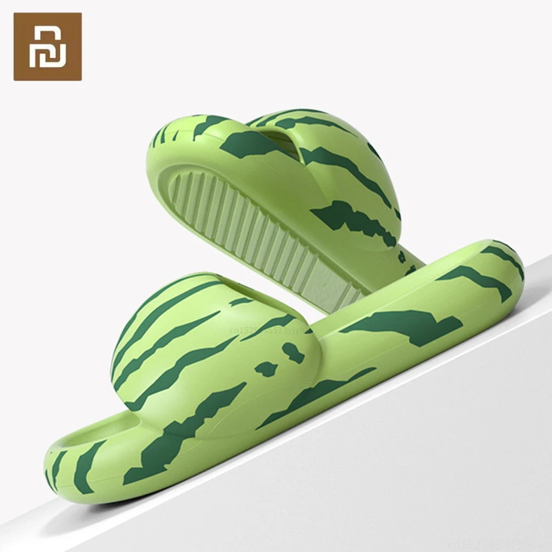 

Youpin 2023 New Watermelon Bread Slippers EVA Anti-Skid Wear-Resistant Increased Household Outdoor Anti-Collision Slippers Women