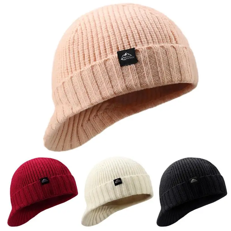 Knitted Beanie Warm Hat Winter Beanie Comfortable Outdoor Elastic Breathable Knit Caps Anti-Static Winter Hat For Outdoor