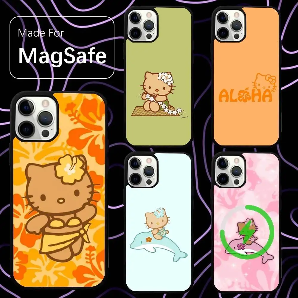 

H-HelloS Hawaii K-KittyeS Aloha Phone Case For iPhone 16,15,14,13,12,11,Pro,Max,Plus,Mini,SE Magsafe Magnetic Wireless Charging