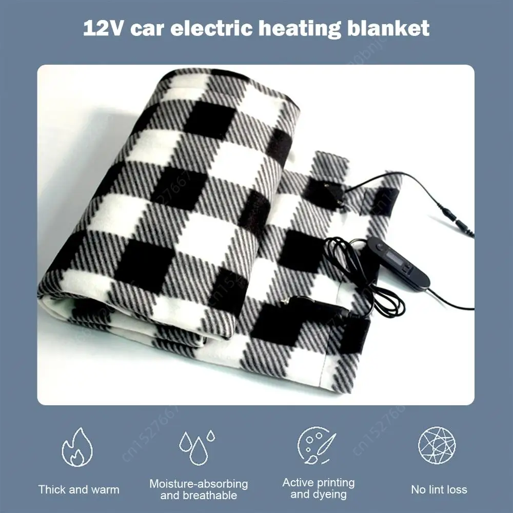 Constant Temperature Heating Blanket 12V Heated Safety Timer Car Heating Pad Fleece Car Heating Blanket for RV Caravan Camper