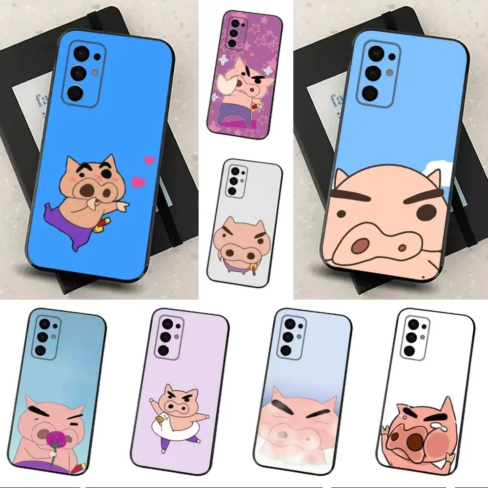 

Ctue B-BURIBURIZAEMON Pig Phone Case For Samsung Galaxy A13,A21s,A22,A31,A32,A52,A53,A71,A80,Soft Black Shell