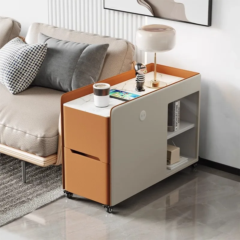 

Sofa side cabinet Side cabinet Light luxury small apartment rock slab corner few multi-functional