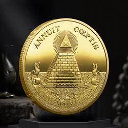 Souvenir Pyramid Coin European and American Faith God's Eye Free Freemason Commemorative Coin