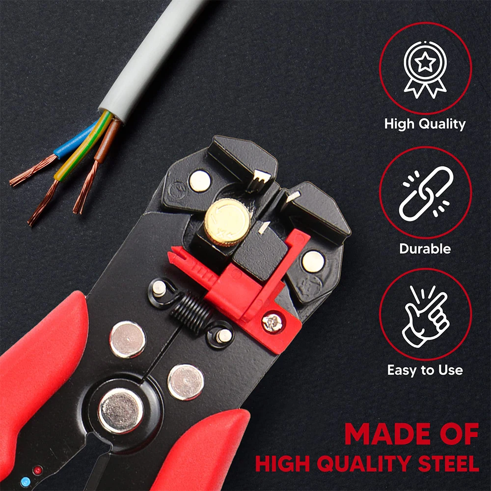 Podofo Automatic Electrical Wire Stripper for 10-24Awg Stranded or Solid Copper Cable