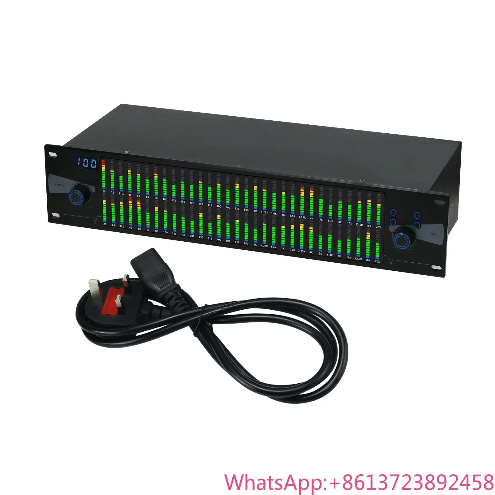 

Professional Graphic Equalizer Digital Equalizer Dual 31-Band Spectrum Display for Stage Home Uses