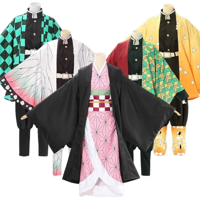 Demon Slayer Cosplay Tanjiro Nezuko Cosplay Kids Shinobu Costume Japanese Anime Cartoon Halloween Costume Christmas Gifts