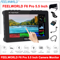 FEELWORLD F6 Pro 5.5 Inch DSLR Camera Filed Monitor Touch Screen 1600nits Ultra Bright IPS 1920X1080 4K Input Output DC OUT