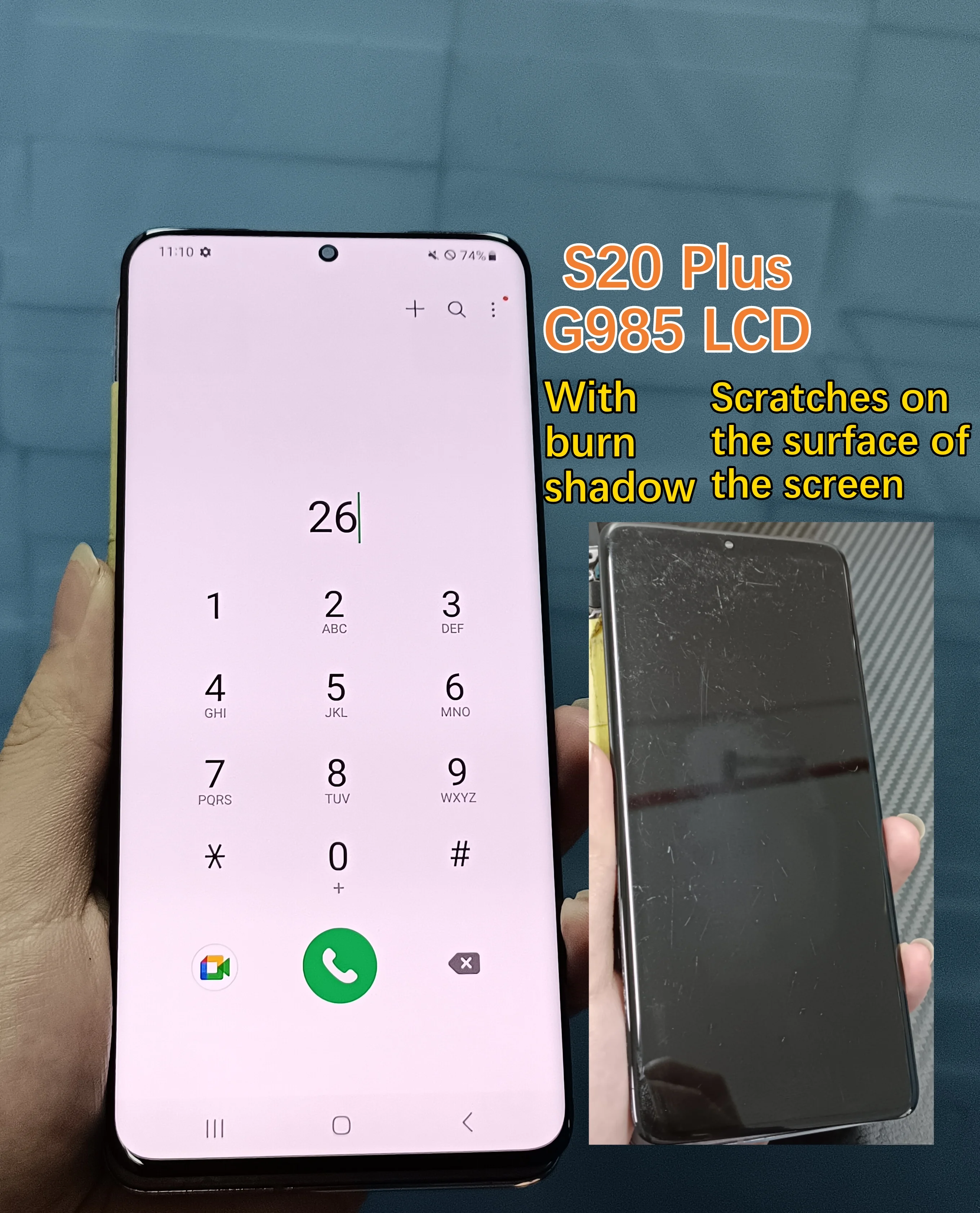 6.7\'\' AMOLED For Samsung Galaxy S20 Plus LCD Display For Samsung S20+ G985F/DS G986B Display LCD Touch Screen With Burn shadow