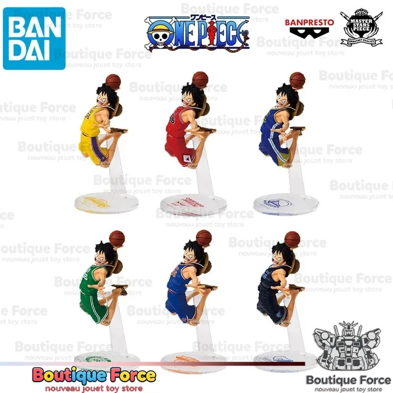 BANDAI One Piece NBA Monkey D. Luffy Los Angeles Lakers Action Figure MASTER STARS PIECE Autêntico Brinquedo Colecionável de Anime Presente