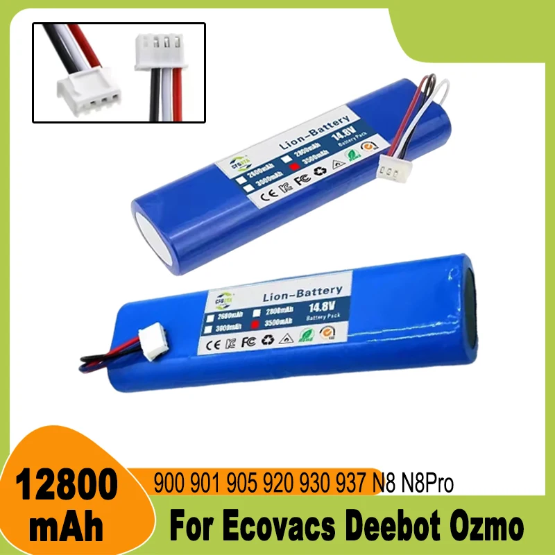 Для Ecovacs Deebot Ozmo 900 901 905 920 930 937 N8 N8 Pro Li-ION 14,4 В сменный аккумулятор для робота-пылесоса 12800 мАч