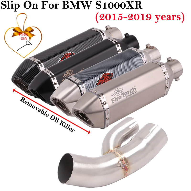 

Slip On For BMW S1000XR S1000 XR 2015 - 2019 Motorcycle Exhaust System Escape Modified Middle Link Pipe Moto Muffler DB Killer