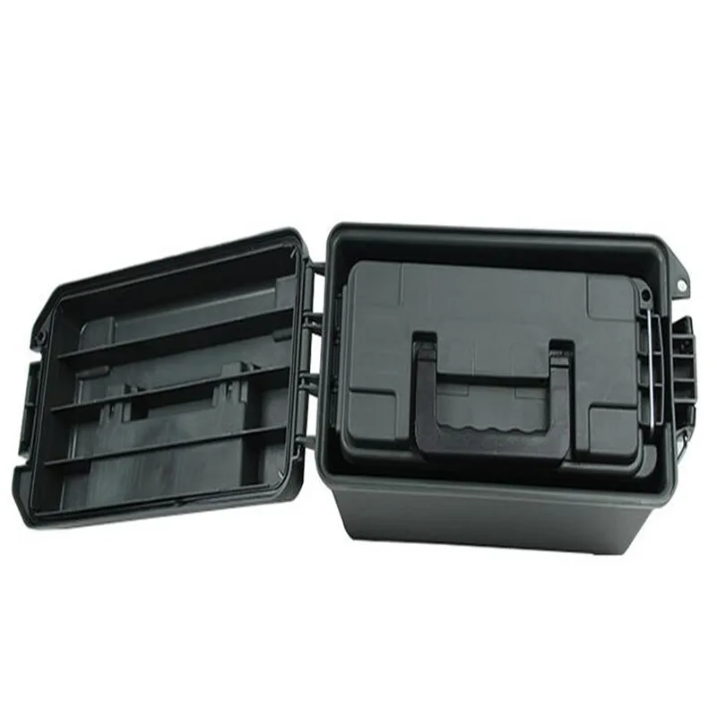 portable Plastic Ammo Box Military Style Storage Bullet Box Lightweight Moisture-proof Dry Storage Case  Tool Box 6.5L