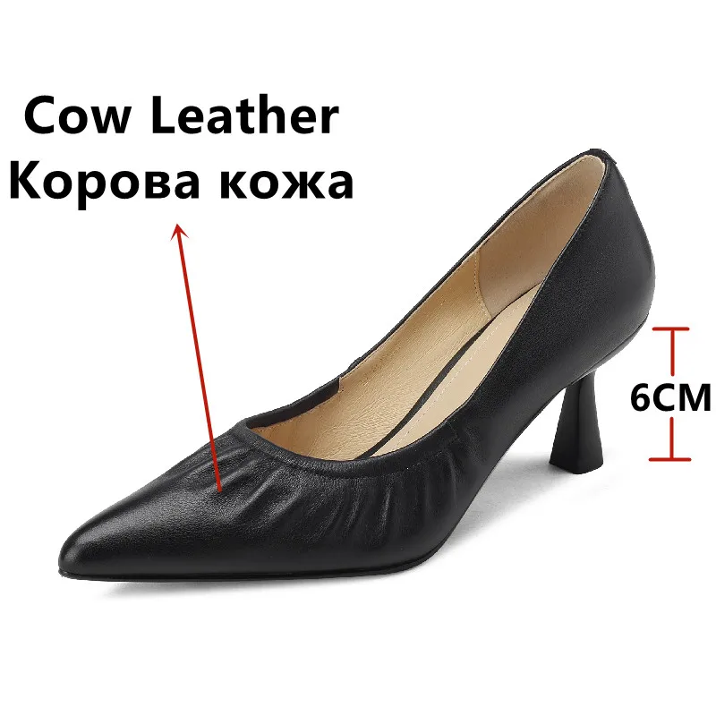 FEDONAS Women Pumps Spring Summer Office Ladies Party Pointed Toe Thin Heels Soft Genuine Leather Shoes Woman Fashion Elegant