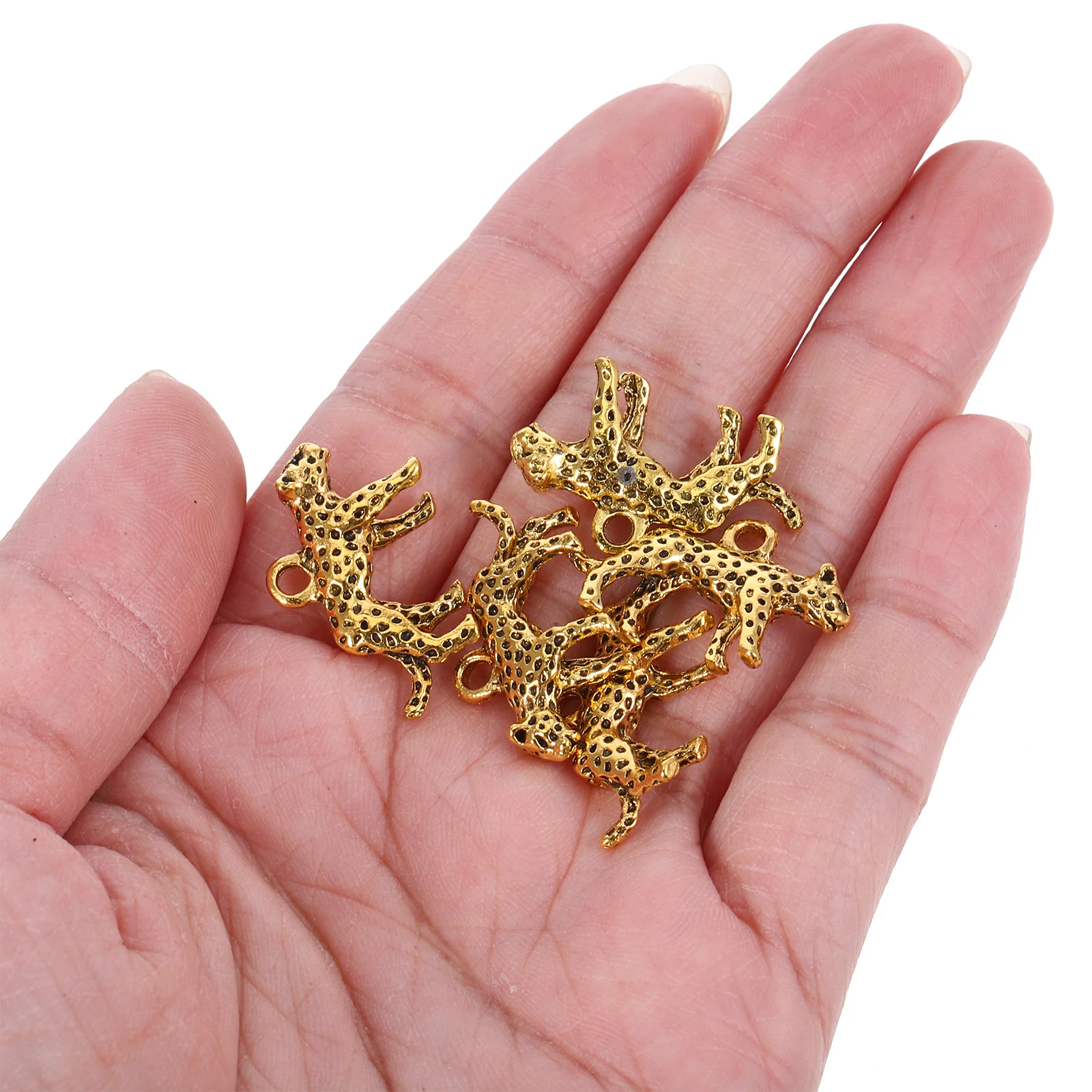 จี้รูปเสือดาว 3 มิติ 10 ชิ้น สำหรับทำเครื่องประดับ DIY จี้สำหรับสร้อยคอ สร้อยข้อมือ พวงกุญแจ งานฝีมือธีมสัตว์ จี้โลหะผสมสำหรับตกแต่ง