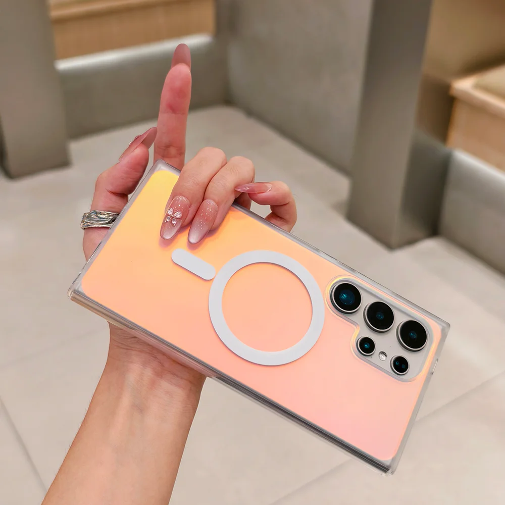 Etui na telefon komórkowy S24U, zmieniające kolor, matowe, magnetyczne, pasujące do Samsung Galaxy S25 S24FE S23, wysokiej jakości, wodoodporne.