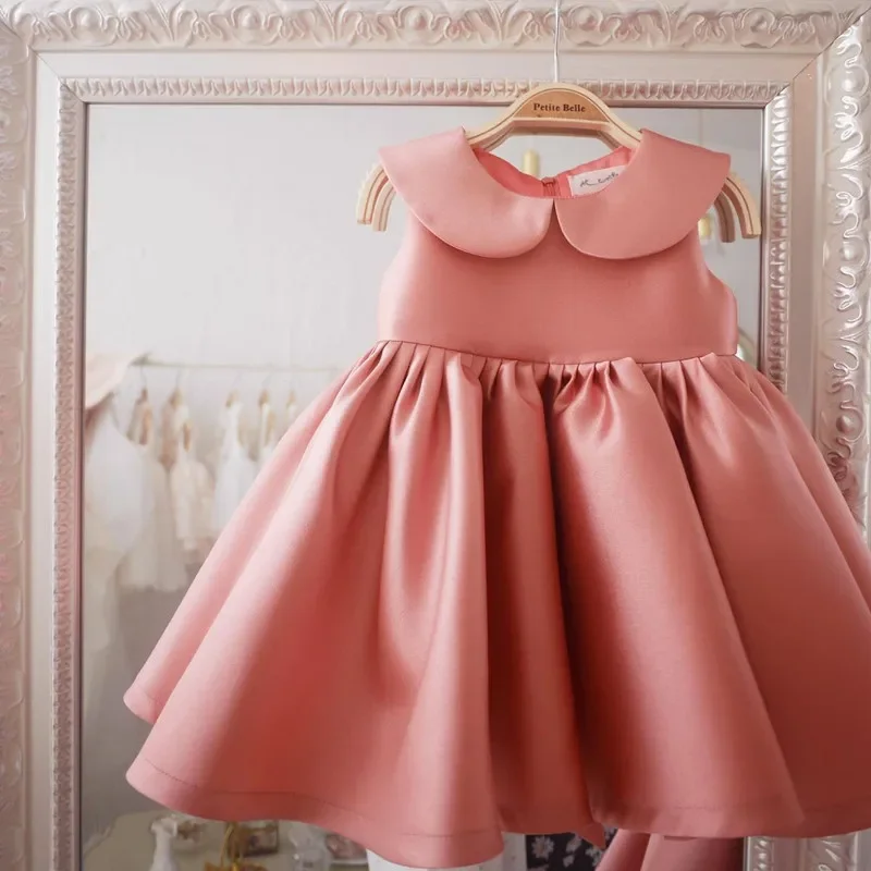

Children First Birthday Party Dresses For Baby Girls Sleeveles Princess Ball Gown Infant Wedding Vestidos Toddler Girl Bow Dress