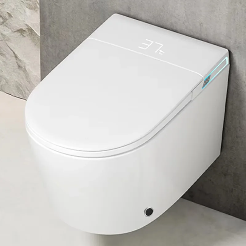 Wall-Hung Automatic Lid Flip Smart Toilet Seasonal Temp Control Built In WaterTank Toilet RemoteControl Heated Seat Auto Flush