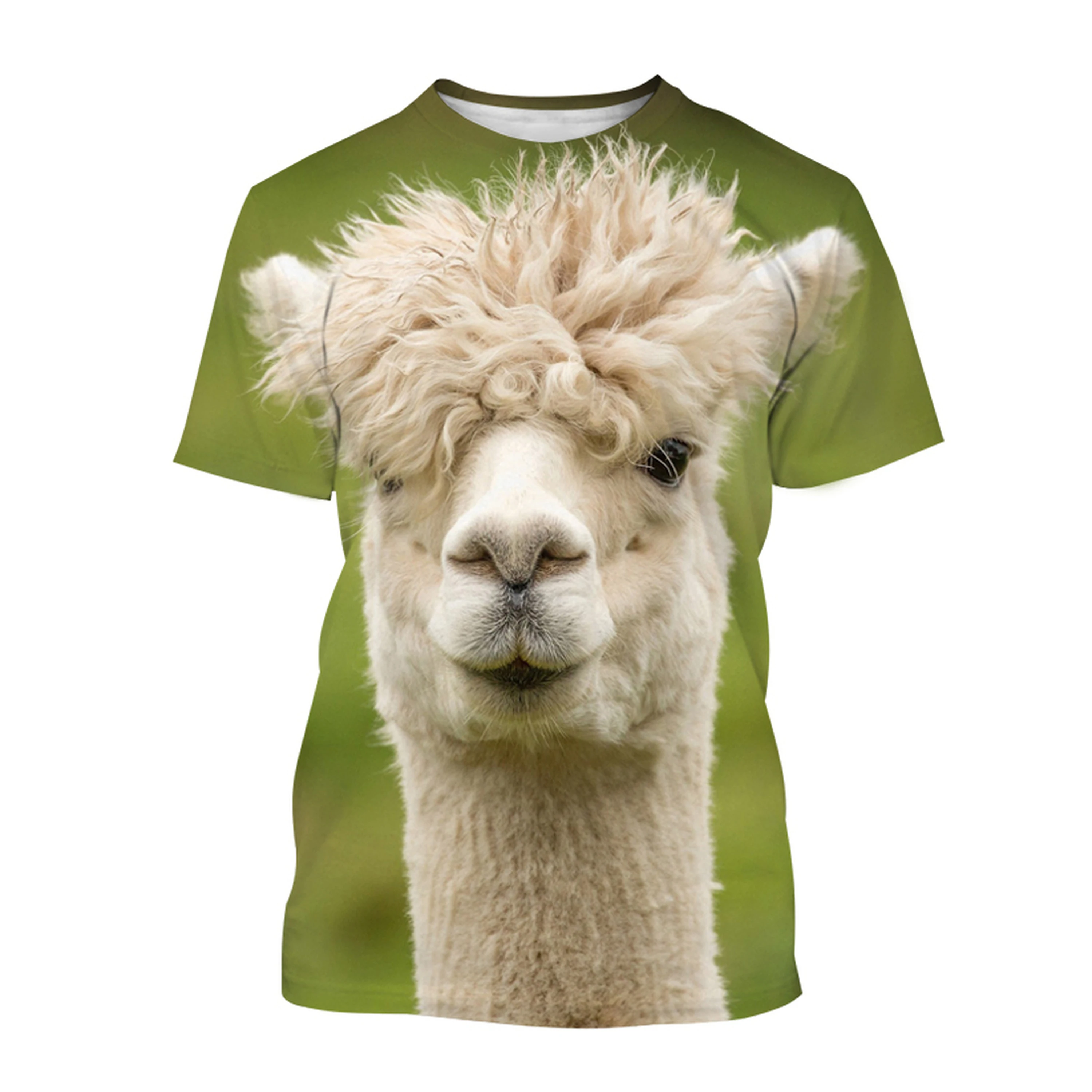 Summer Funny Animal Alpaca 3D Print T-Shirts Streetwear Men Fashion Casual Harajuku Oversized O-Neck T Shirt Tees Tops Clothing