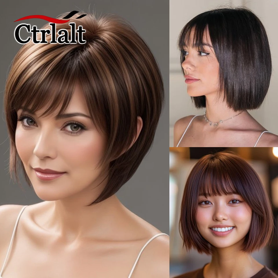 Synthetic Hair Toppers for Women with Bangs Invisible Clips Adds Thin Hair Volume Natural Looking Hair Pieces for Daily Use