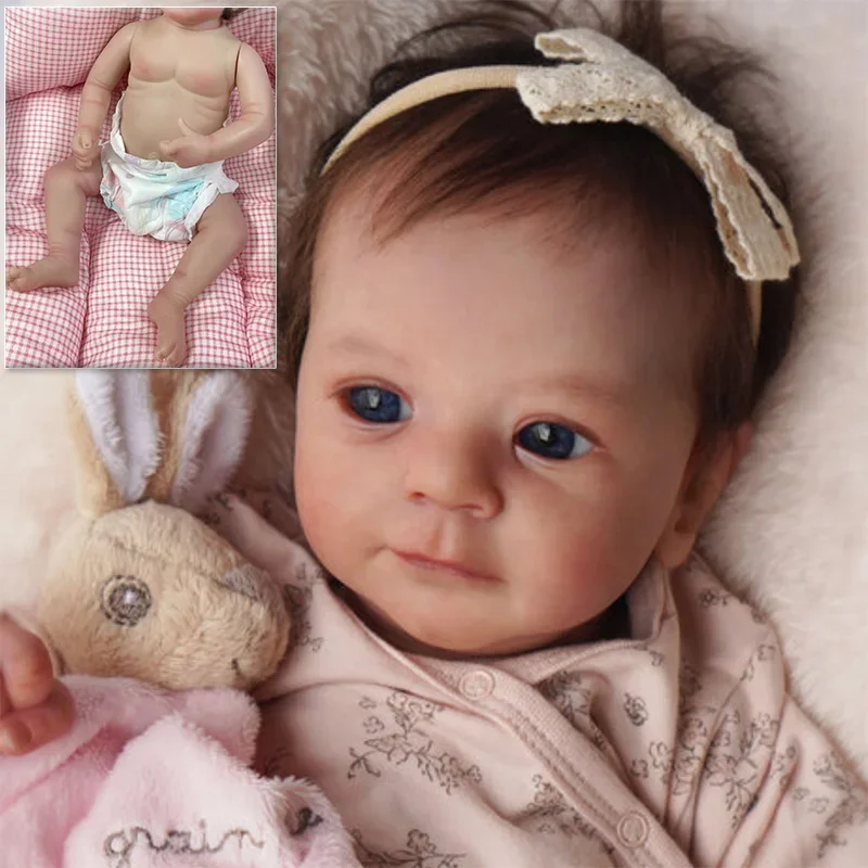 

49CM Full Body Silicone Vinyl Newborn Baby Dolls Reborn Felicia Doll Hand Paint with Genesis High Quality 3D skin Tone