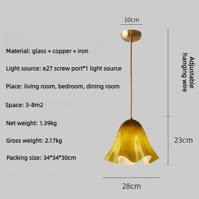 Vera Bloom Hanglamp Frans Glas Kleine Kroonluchter Gang Balkon Woonkamer Creatieve Armatuur Huisdecoratie