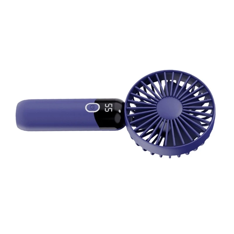 Ventilador portátil potente, ventilador mano 6 velocidades, pequeño ventilador escritorio con pantalla Digital, para
