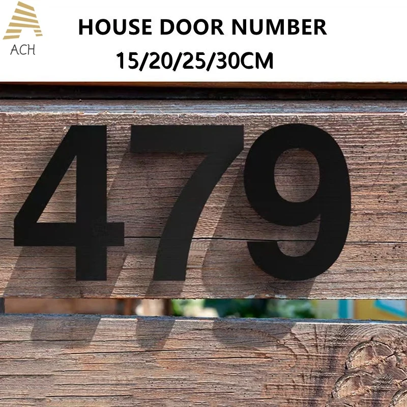 15/20/25/30cm Metal Floating House Numbers Screw Install Doorplate Address Sign Plate Outdoor Street Door Plaque Number For Home