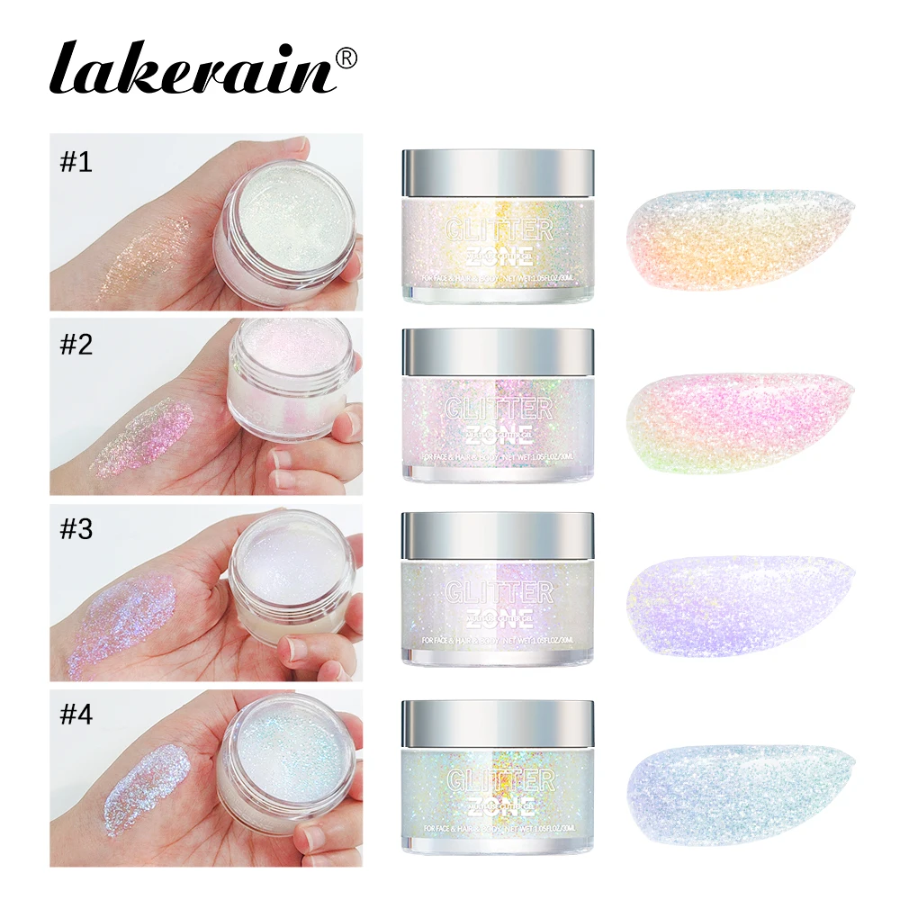 

Multi-Use Glitter Gel Sequins Long Acting Face Eyes lip Hair Prom Party Mermaid Not Easy To Take Off Makeup Party Festival Makeu