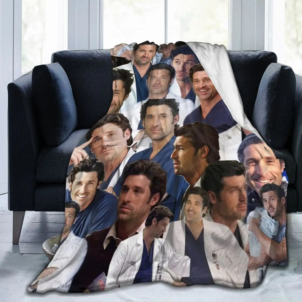 Patrick Dempsey Photo Collage An Ultra-Soft Micro Fleece Blanket