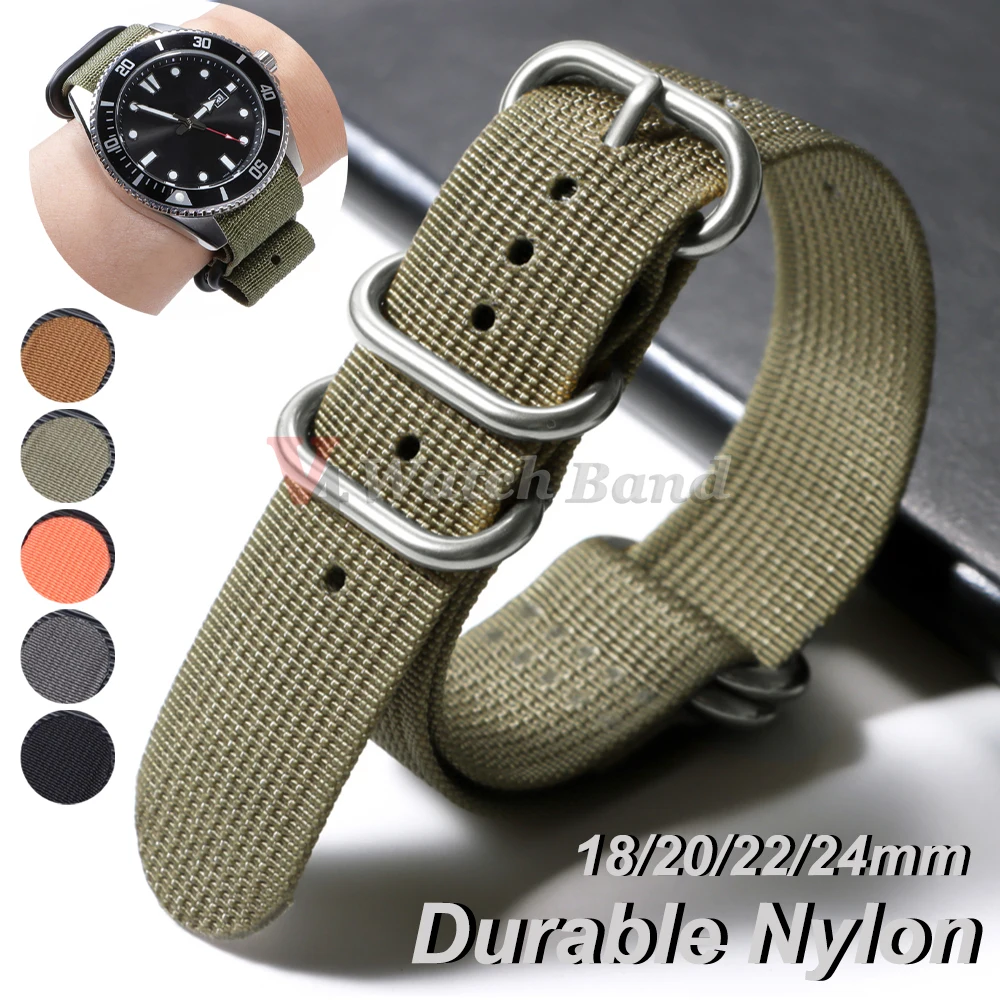 Hochwertiges, langlebiges Nylon-Uhrenarmband für Omega 20 22 24 18 mm. Armband für Seiko Military Casual Belts Army Sport Armband ersetzen