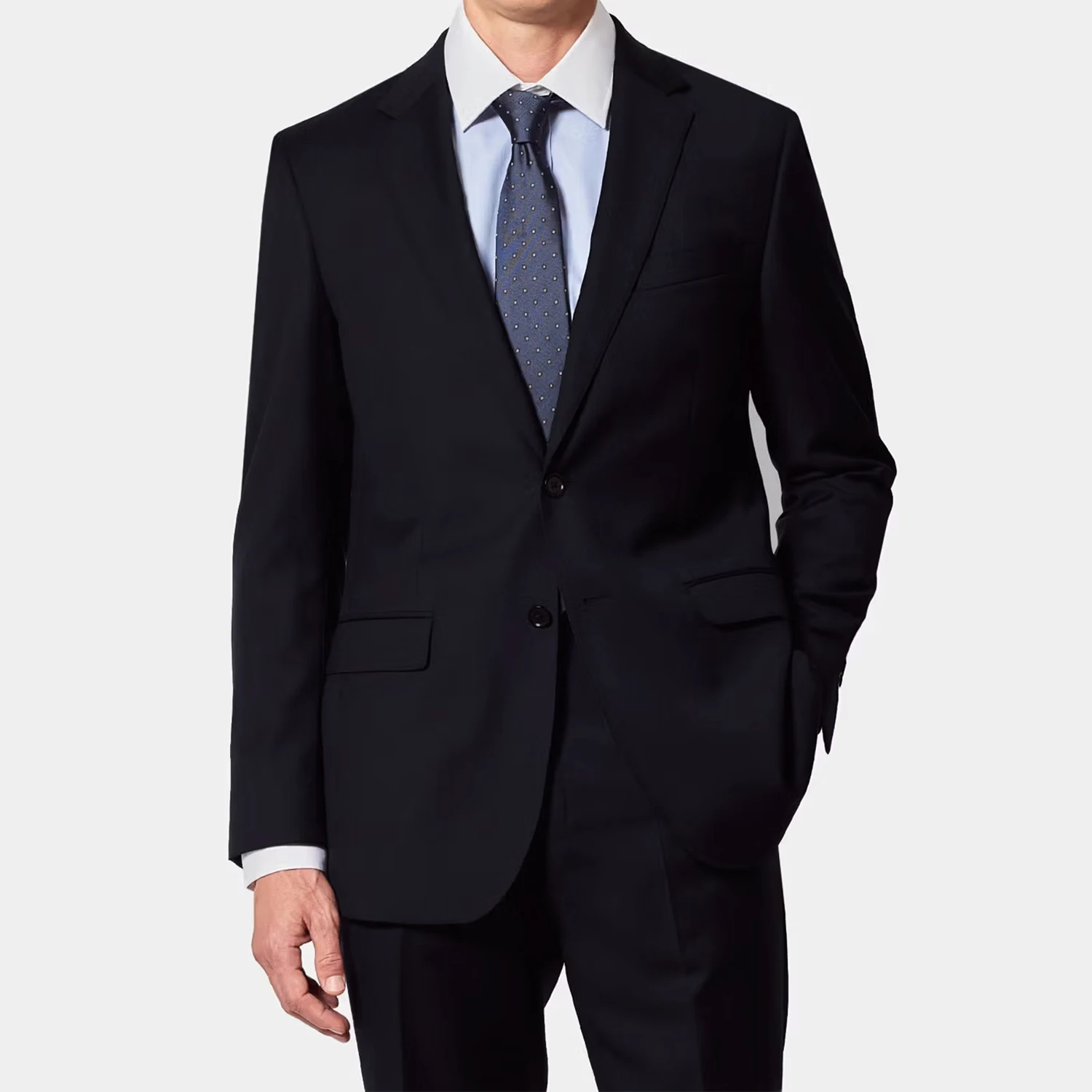 Luxury Cashmere Wool Super 140 Wedding Suits For Men Fashion Design Oxford Blue Tailor Made Suits Business Office 2026 Dark Navy