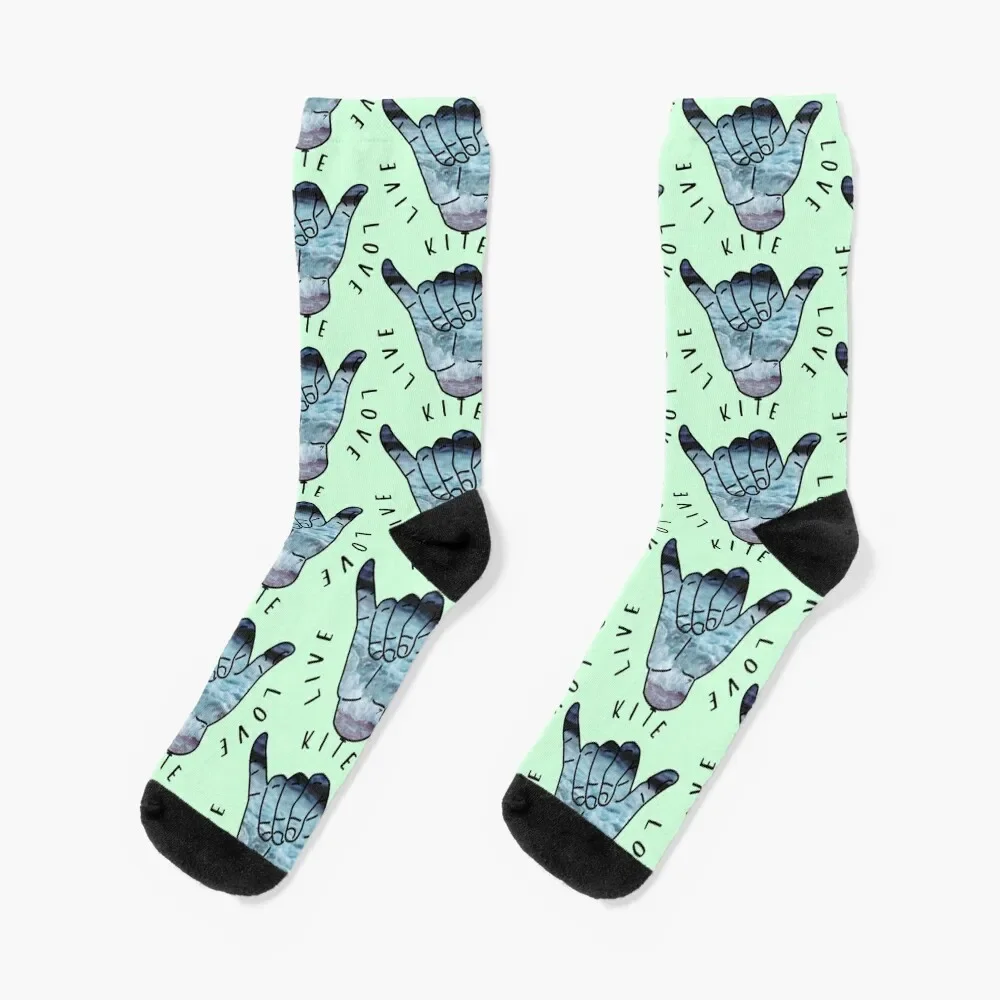 

LOVE LIVE KITE / HANG LOOSE KITESURF wave Socks Stockings man gifts Girl'S Socks Men's