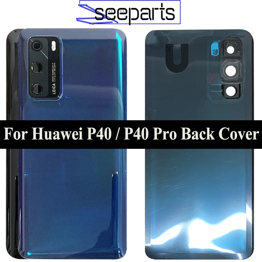 For Huawei P40 Pro Battery Cover Rear Door Housing Back Case For Huawei P40 Battery Cover With Camera Glass Lens