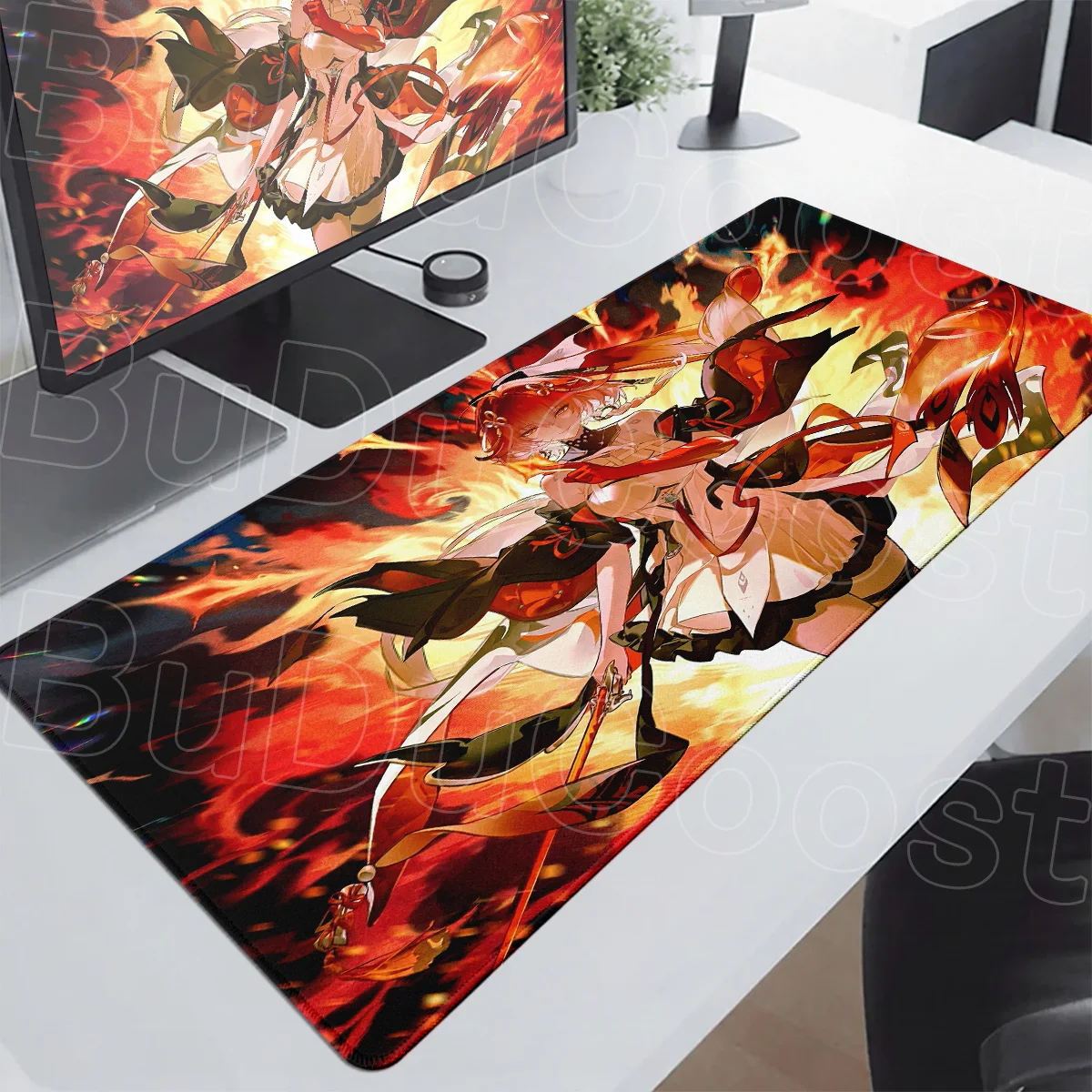 Wuthering Waves Changli Anime Mousepad Cute Office Deskmat with Stitch Edge Non-slip Rubber Gaming Mouse Mat for Office and Home