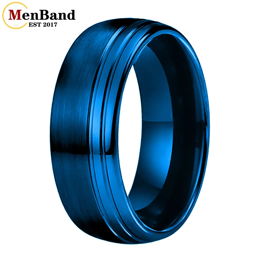 

Мужской браслет 6/8 мм для мужчин и женщин, черное обручальное кольцо из карбида вольфрама, рифленое, полированное, матовое, удобная посадка