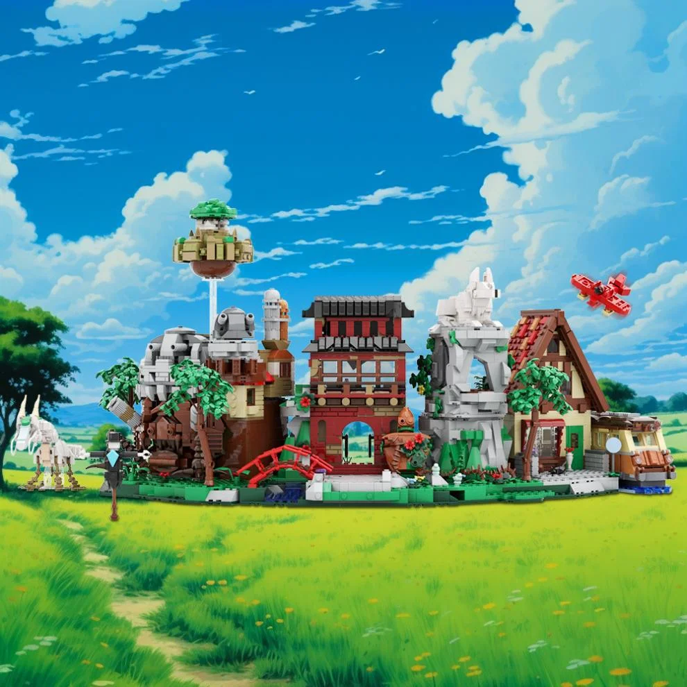 Nowa Kolekcja MOC Modeli Scen Animacyjnych Klasyczny Mobilny Zamek Dom Olejowy Budynki Klocki Puzzle Zabawka DIY Prezent dla Dzieci