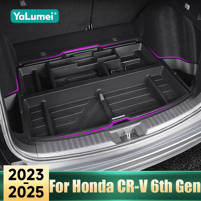 لهوندا CR-V CRV 6th Gen 2023 2024 2025 ABS البلاستيك سيارة الخلفي الجذع صندوق تخزين الجذع المنظم علبة البضائع الملحقات #1