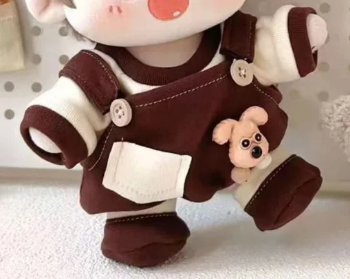 오리지널 코스프레 베이비 드레스 20cm 세트, 신발, 상의, 스트랩 팬츠를 포함한 3피스 세트.