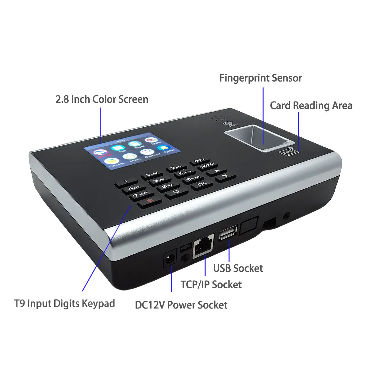 Sistema de tiempo y asistencia con huella dactilar WiFi basado en la nube gratuito en línea Solución de gestión de reloj de tiempo de fuerza laboral para empleados