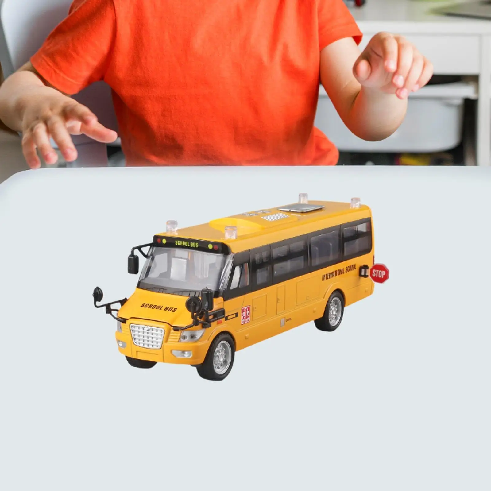

School Bus Toy Development Portable Learning Toy Fine Motor Skills Easy Use Spatial Logical Thinking Inertial Engineering Car