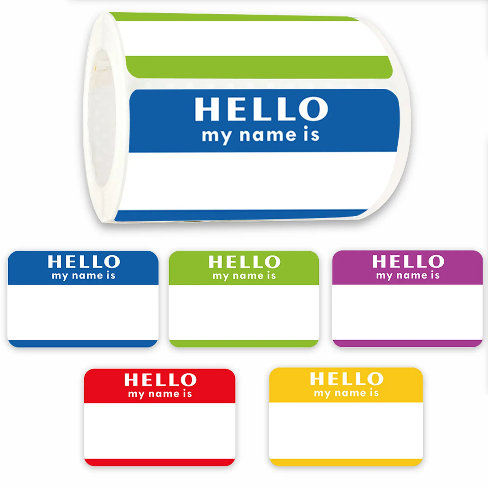 Stickers Name Tags 1 Roll 300 Stickers Personalized Labels Rectangular Waterproof Cartoon Name Tags Name Labels